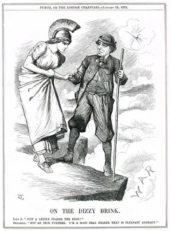 Cartoon, On The Dizzy Brink (Disraeli and Britannia) Cartoon, On The Dizzy Brink (Disraeli and Britannia)