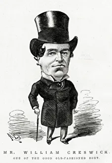 Cartoon, Mr William Creswick, English actor Cartoon, Mr William Creswick, English actor