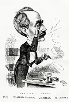 Cartoon, Music Hall Types, Mr Charles Wilkins Cartoon, Music Hall Types, Mr Charles Wilkins