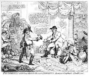 Cartoon, Pantagruels victorious return Cartoon, Pantagruels victorious return