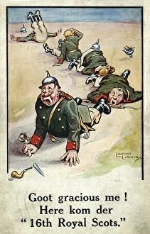 Cartoon satirising German soldiers, WW1 Cartoon satirising German soldiers, WW1