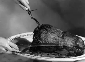 Carving a Joint of Beef Print, 1950s