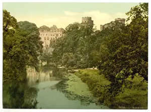 The Castle from the Bridge, Warwick Print, 1890-1900