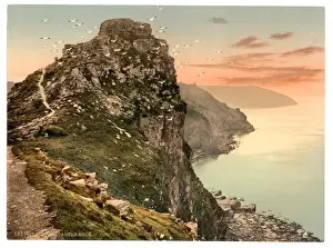 Castle Rock Print, Valley of Rocks, Lynton and Lynmouth, England (1890-1900)