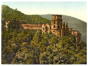 The Castle, seen from the Terrace, Heidelberg, Baden, German The Castle, seen from the Terrace, Heidelberg, Baden, German