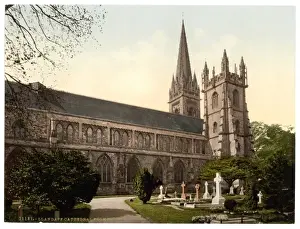 Cathedral from the North, Llandaff, Wales Print