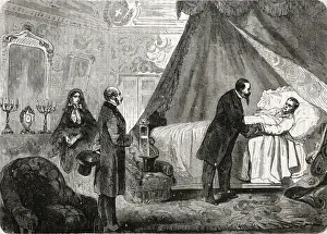 Italian Statesman Prints: Cavour on Deathbed