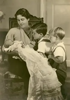 Cecile of Greece and Hesse with Children, 1936 Print