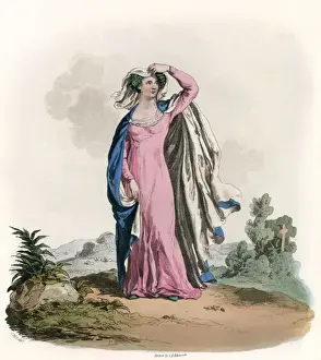 Print of Lady Stapleton in long gown and veil