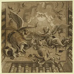 Chiaroscuro Art Prints: Ceiling with three angels