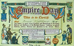 Certificate from the Overseas Club - Empire Day 1915 Certificate from the Overseas Club - Empire Day 1915