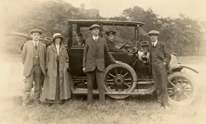 Vintage Automobile Prints: Chaffeaur-driven tourer and passengers