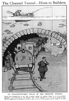 The Channel Tunnel - A Heath Robinson Hold Up, 1919 Print