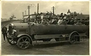 English Countryside Scenes 1910s Prints: Charabanc Outing, Ramsbottom, Lancashire