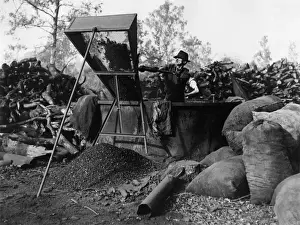 Charcoal Burning Print - Workman Emptying Kiln