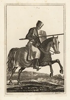 Charging knight of the 12th and 13th century Charging knight of the 12th and 13th century