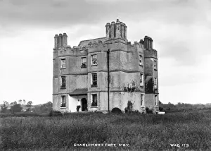 Prints of Charlemont Fort, Moy - a view of a large mansion. (Location: Northern Ireland: County Tyrone: Moy). Date: circa early 1900s Tyrone Prints: Charlemont Fort Print: Moy Mansion View, circa early 1900s