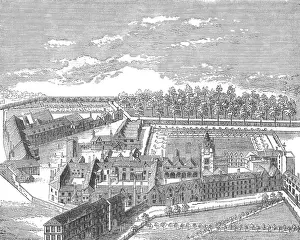 14th Century Charterhouse Birds Eye View Print