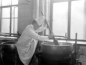 Early 1930s Print of a Chef Stirring a Bowl