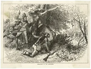 Native American Warfare Prints: Cherokees Attack British