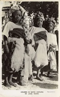Children wearing native costume - near Lagos, Nigeria Children wearing native costume - near Lagos, Nigeria