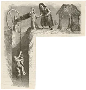 Children Winched Down Mine Shaft Print