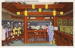Chinese Telephone Exchange Print, San Francisco, 1936