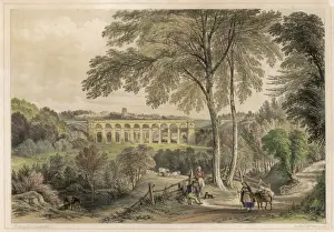 Print of Chirk Viaduct and Aqueduct