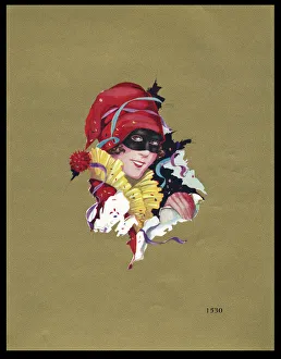 Chocolate box design, lady in carnival mask Chocolate box design, lady in carnival mask