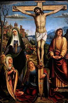 Christ on the cross, the Three Marys on mourning by John Christ on the cross, the Three Marys on mourning by John