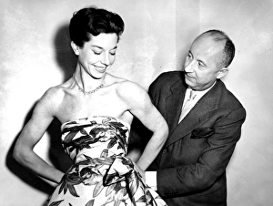 Christian Dior with model Dorothy Emms, 1952 Christian Dior with model Dorothy Emms, 1952