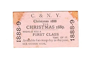 Christmas card in the form of a railway ticket Christmas card in the form of a railway ticket