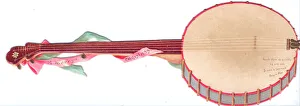 Christmas card in the shape of a banjo Christmas card in the shape of a banjo