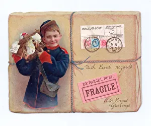 christmas card shape parcel