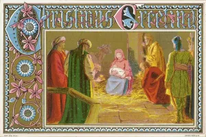 Christmas Print: The Three Wise Men Present Gifts to Jesus