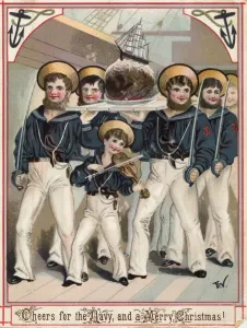 Christmas Pudding Print with Sailors