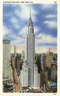 Prints of A modernistic Georgia Marble and Indiana Limestone building which rises 1046 feet from the ground to the top of the steel mast Related Image Prints: Chrysler Building Print: Modernistic New York Skyscraper