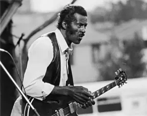 Chuck Berry Print: A Rock and Roll Icon on Stage