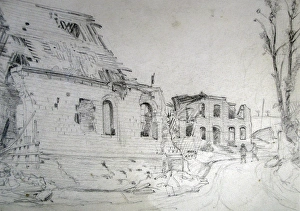 The church and school at Hangard, looking toward Faux The church and school at Hangard, looking toward Faux