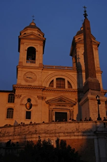 Church of the Trinita dei Monti and the Sallust Obelisk at s Church of the Trinita dei Monti and the Sallust Obelisk at s