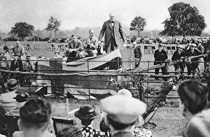 Prints of In a speech at Theydon Bois on 27th August, Winston Churchill declared that the whole state of Europe was moving steadily towards a climax which could not be long delayed Politic Prints: Winston Churchill at Theydon Bois, 1938 Print