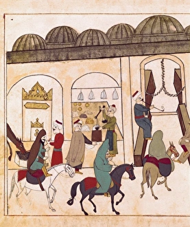 Cigogna manuscript (1671), Merchants in a bazaar Cigogna manuscript (1671), Merchants in a bazaar