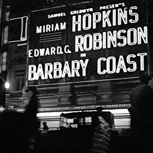Cinema showing Barbary Coast, West End of London Cinema showing Barbary Coast, West End of London