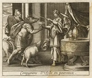 Homer's Odyssey Illustrations Prints: Circe Makes Pigs