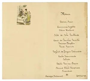 Claridges Hotel Dinner Menu Print