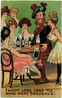 Postcard Collection: Classic Tight Scotsman Joke - Lured by six beauties