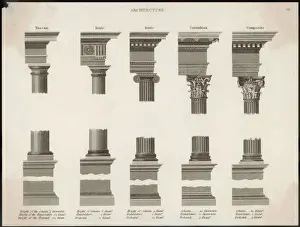 Classical Orders Print: Columns, Capitals and Entablatures