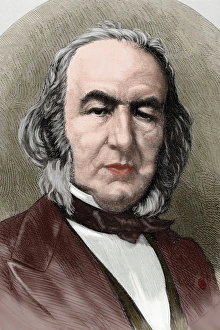 Claude Bernard (1813-1878). Colored engraving Claude Bernard (1813-1878). Colored engraving