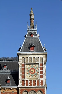 Clock on Amsterdam Centraal Train Station Clock on Amsterdam Centraal Train Station