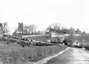 Prints of Clogher, Co. Tyrone - a view of the village and Church to the left. (Location: Northern Ireland; County Tyrone; Clogher). Date: circa early 1900s Map Prints: Clogher, Co. Tyrone Print - Early 1900s Village Scene